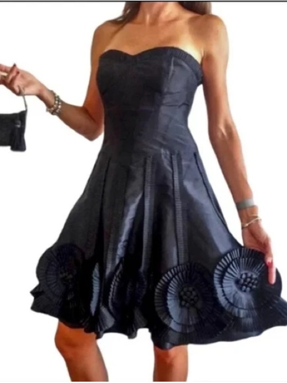 Basix Li Navy Blue Strapless Cocktail Dress